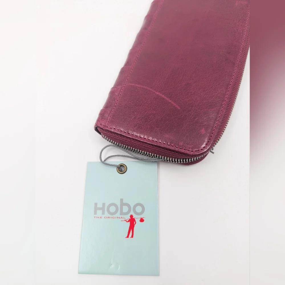 HOBO Adeline 732232 Women's Merlot Leather Wallet Zipper Dust Bag - Picture 5 of 10